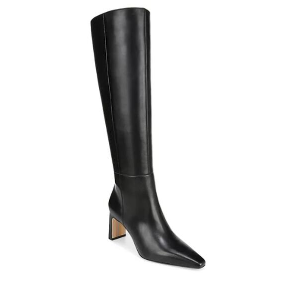 Sam Edelman Wade Knee High Boots – Square Toe, Stacked Heel, Wide Calf Fit In Ivory Leather, Size 8.5 - View #5
